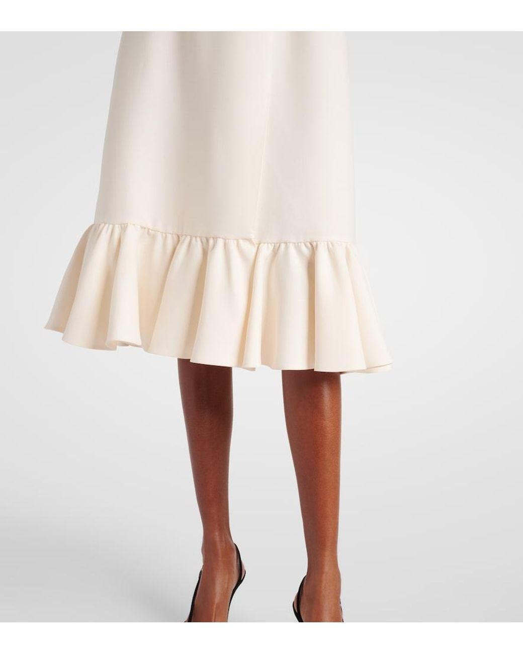 Valentino Garavani Natural Crepe Couture Midi Dress