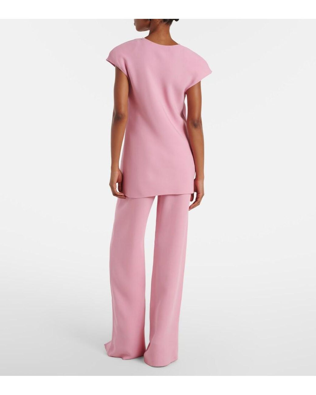 Valentino Garavani Pink Silk Wide-Leg Pants