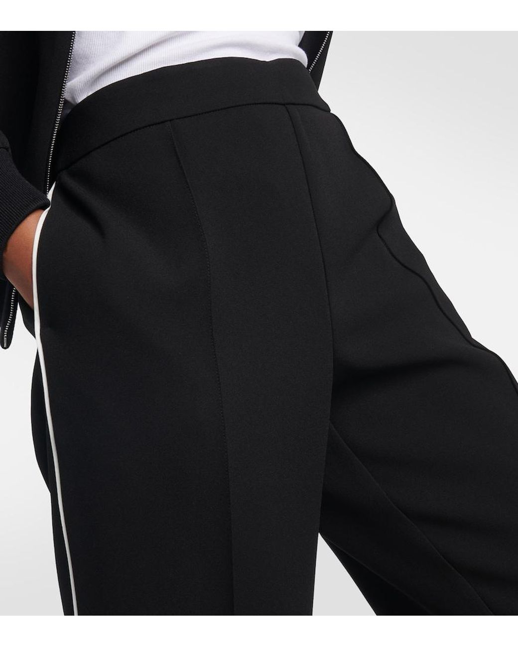 Tory Burch Black Crepe Flared Pants