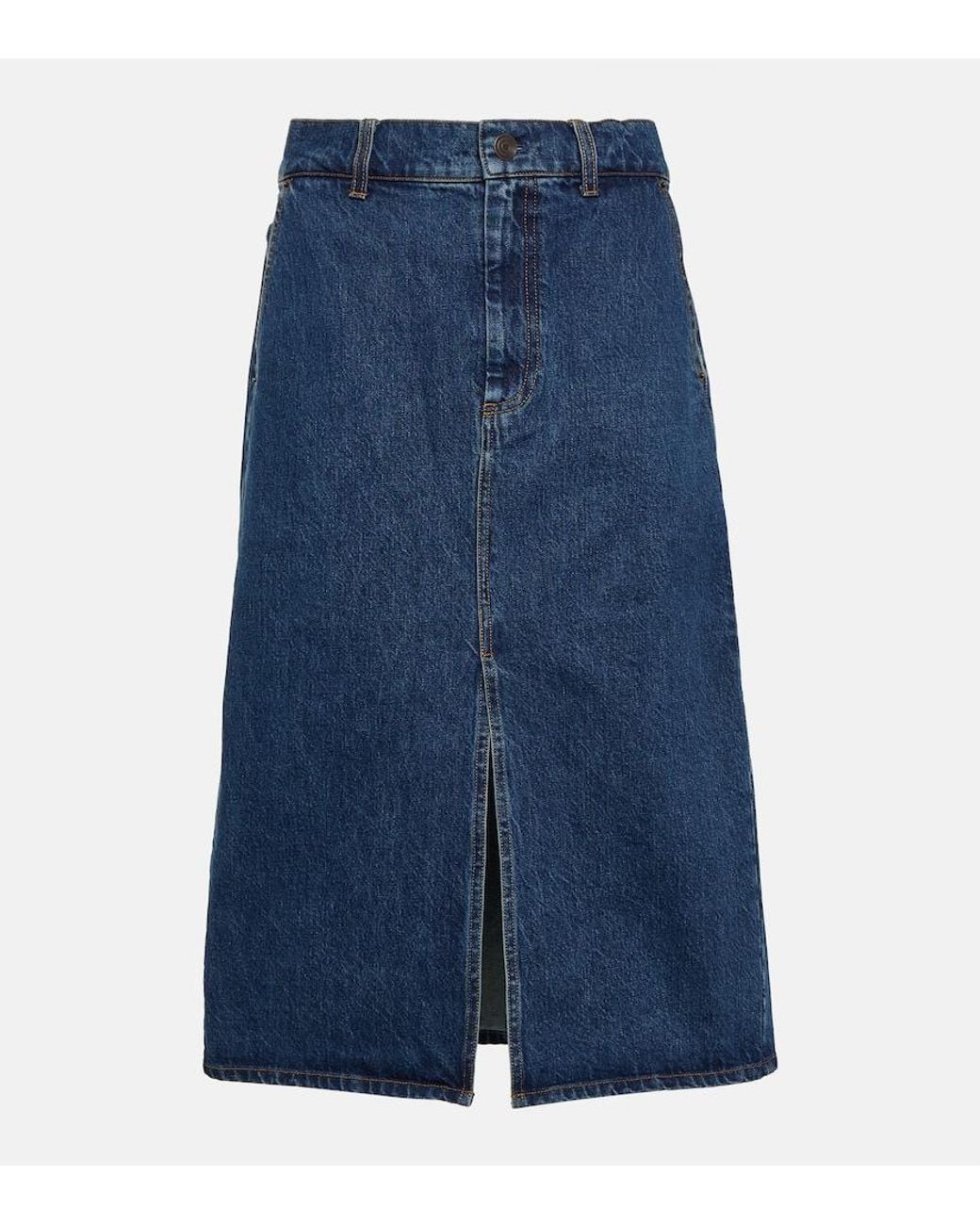 Co. Blue Denim Midi Skirt