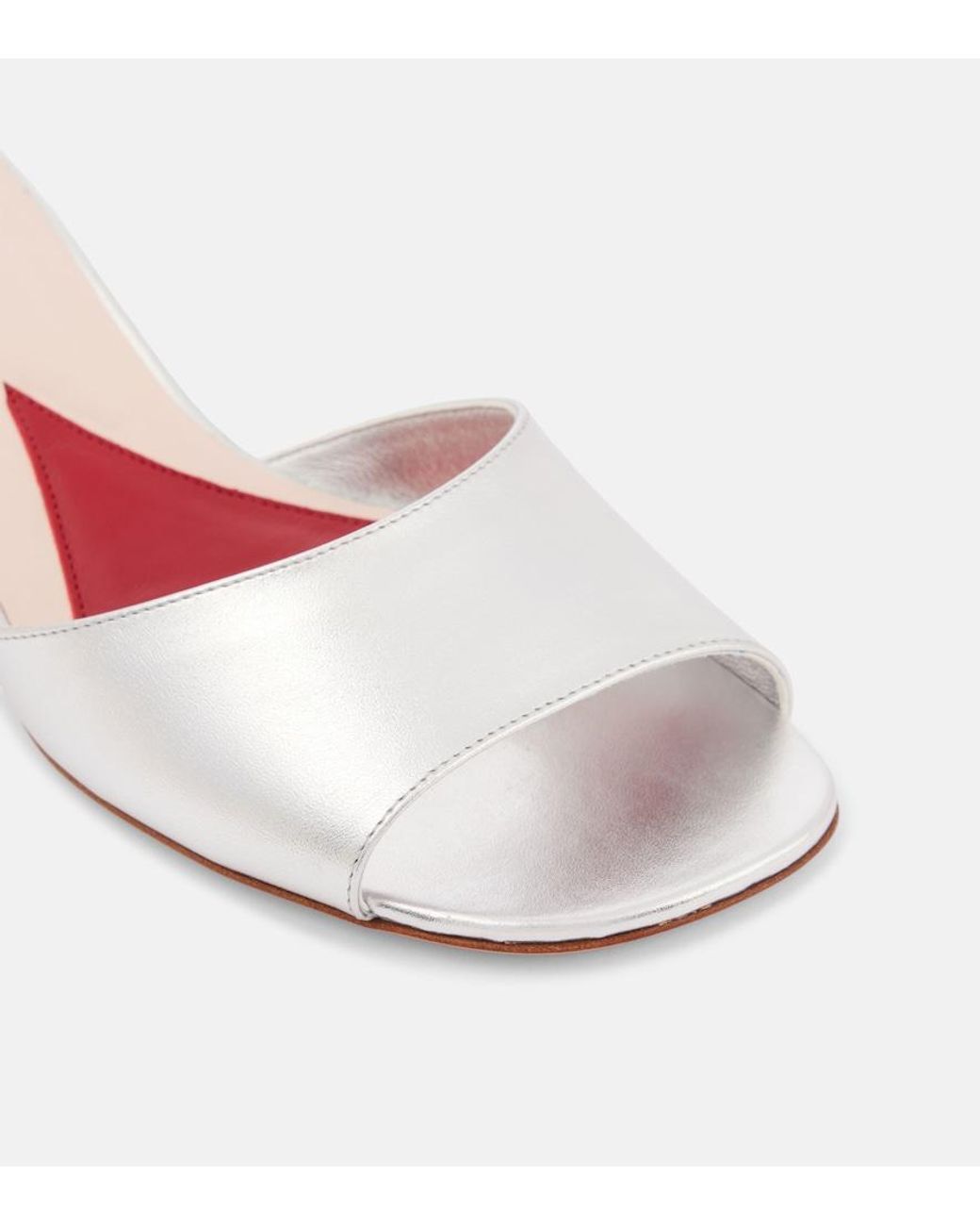 Roger Vivier Pink Embellished Leather Mules