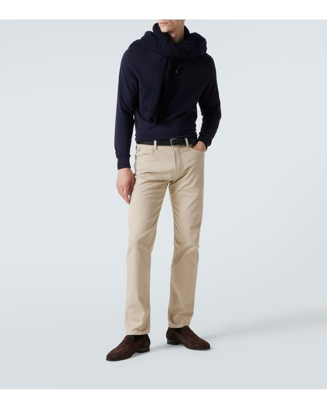 Loro Piana Blue Cotton Polo Shirt for men