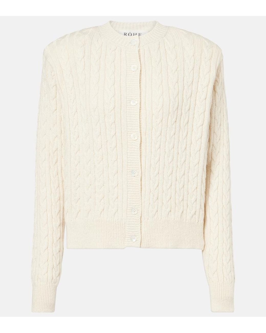 Rohe Natural Cable-Knit Cotton And Wool Cardigan