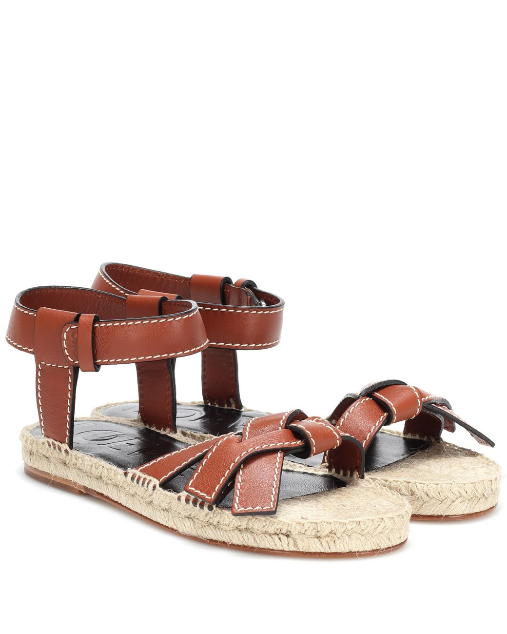 Loewe Gate Flat Leather Sandals Lyst Australia