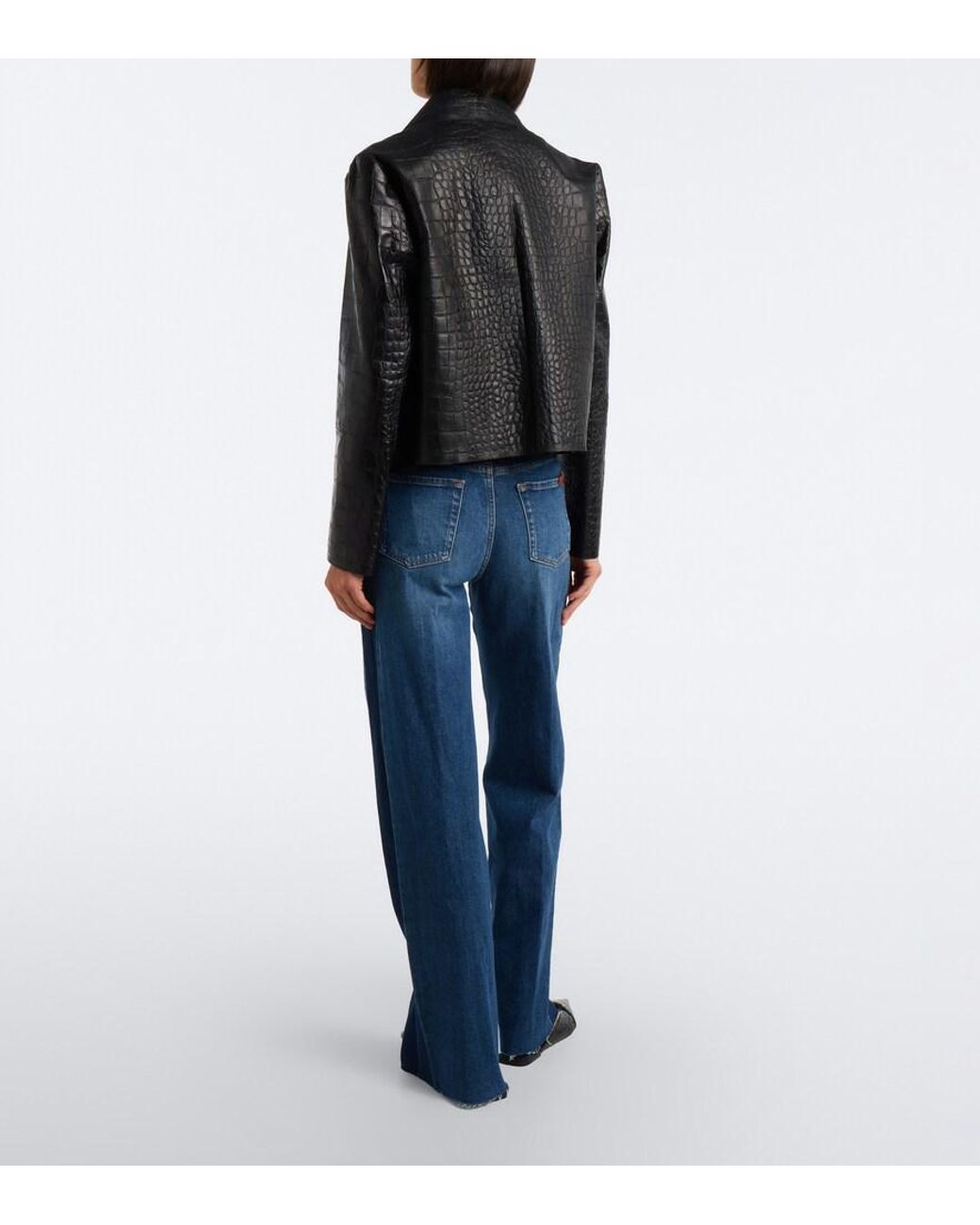 7 For All Mankind Blue Lotta Wide-Leg Jeans