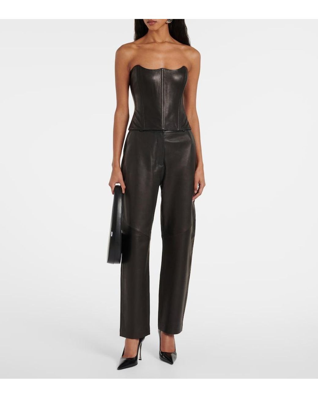The Sei Black Leather Bustier