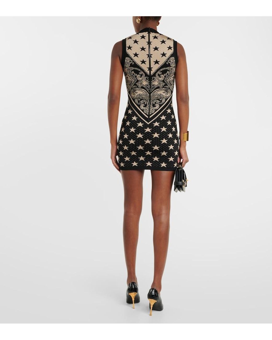 Balmain Black Jacquard Dress
