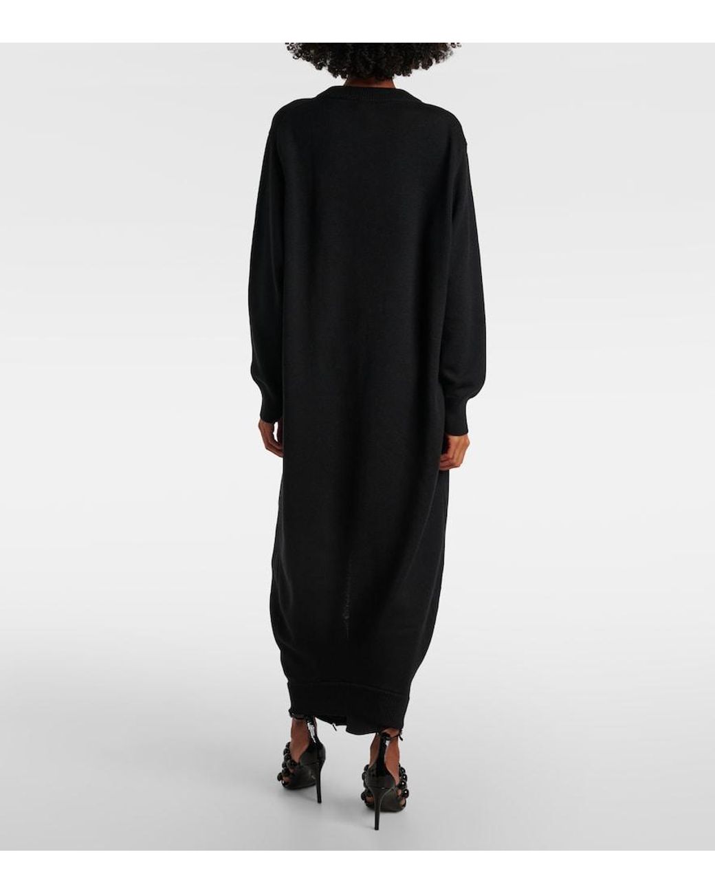 Alaïa Black Wool Sweater Dress