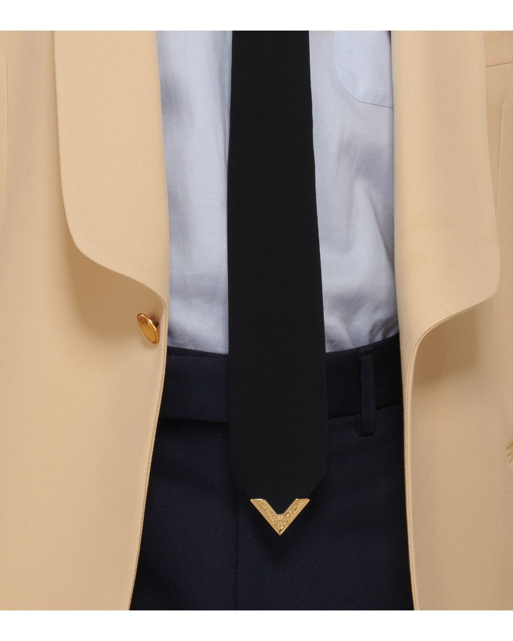 maletero Exponer Organo Gucci Double G Metal Tip Silk Tie in Black for Men | Lyst
