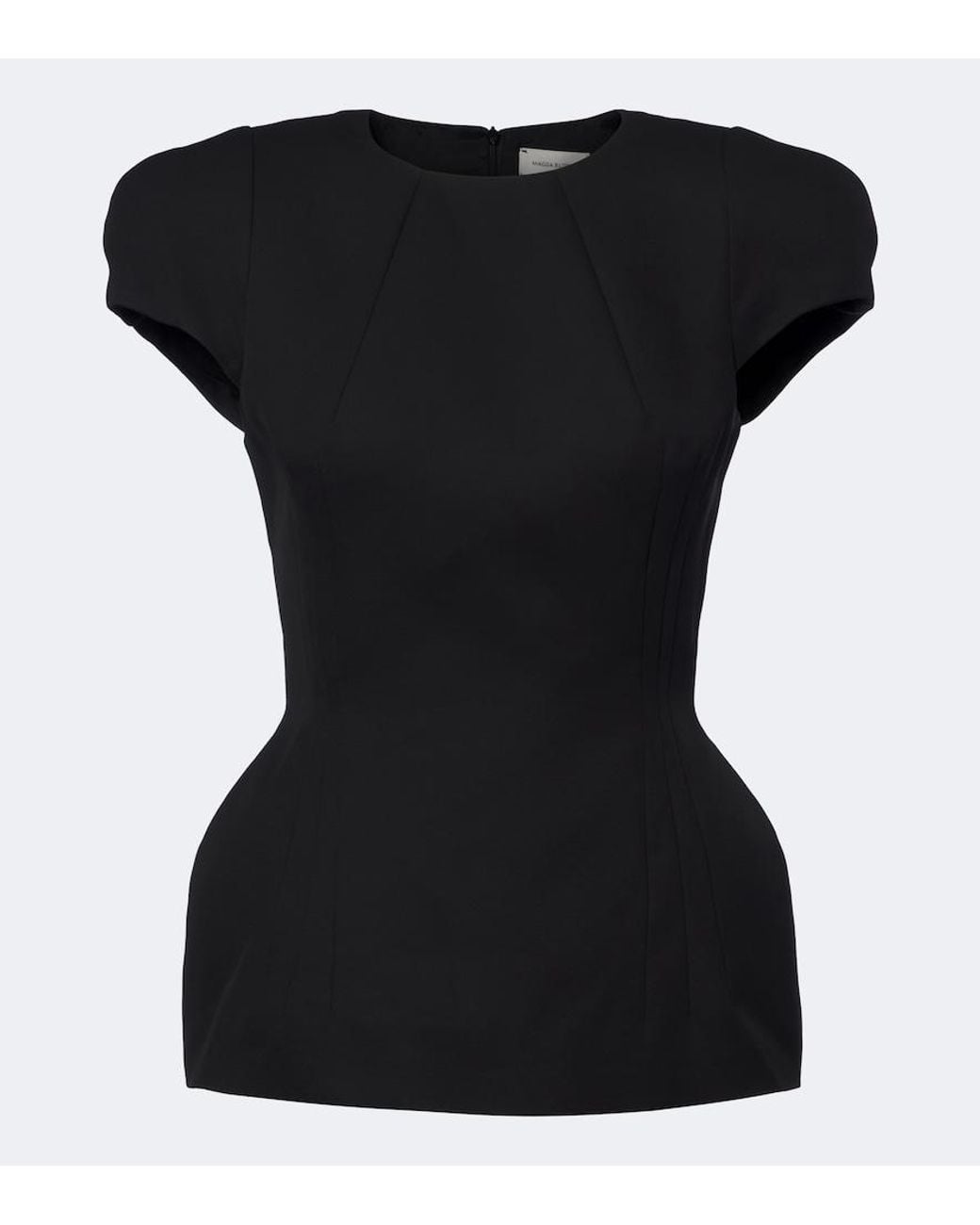 Magda Butrym Black Padded Silk And Cashmere Top