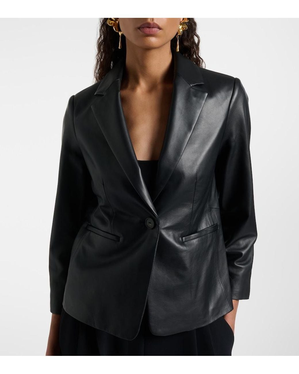 Vince Black Leather Blazer