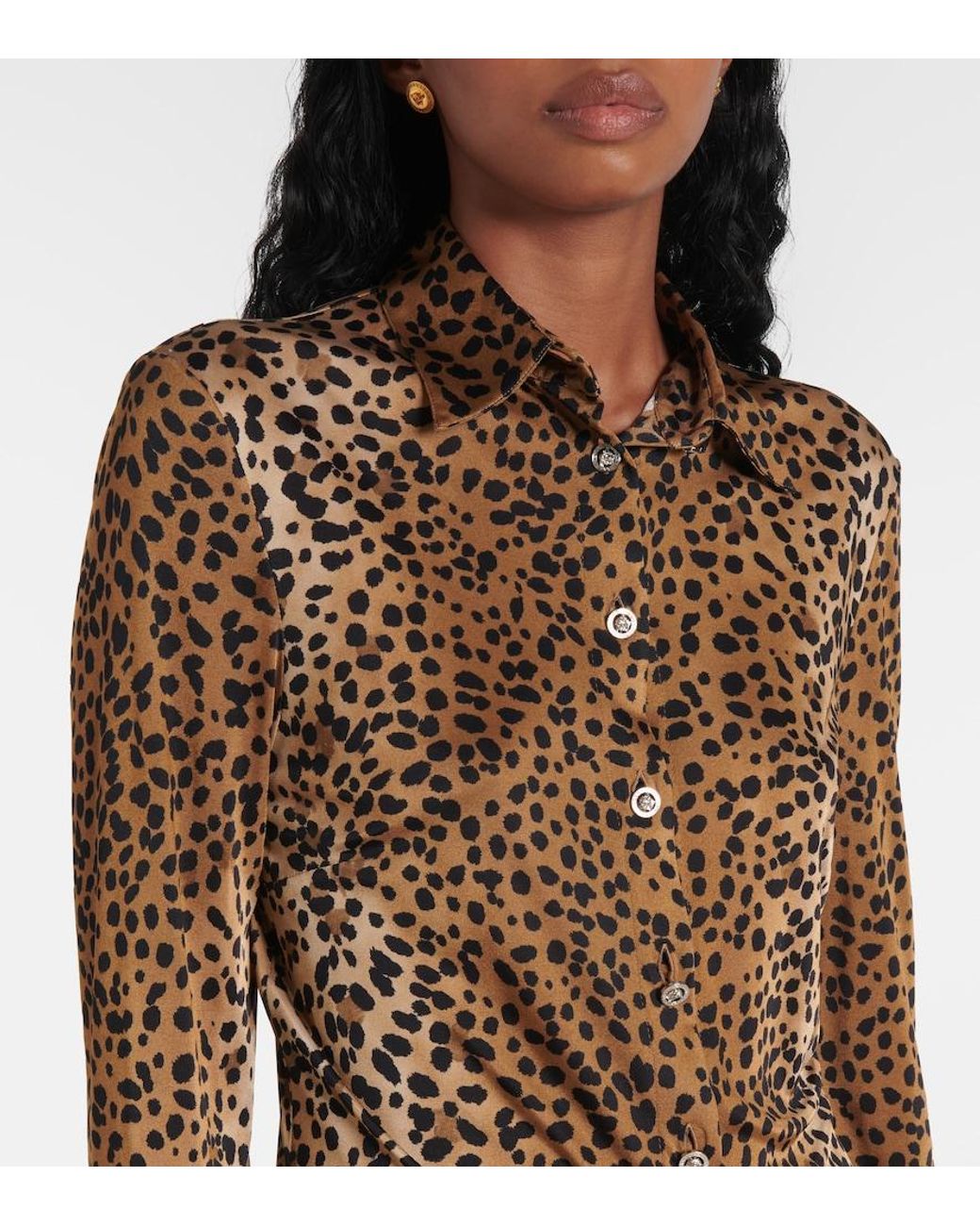 Versace Brown Leopard-Print Shirt