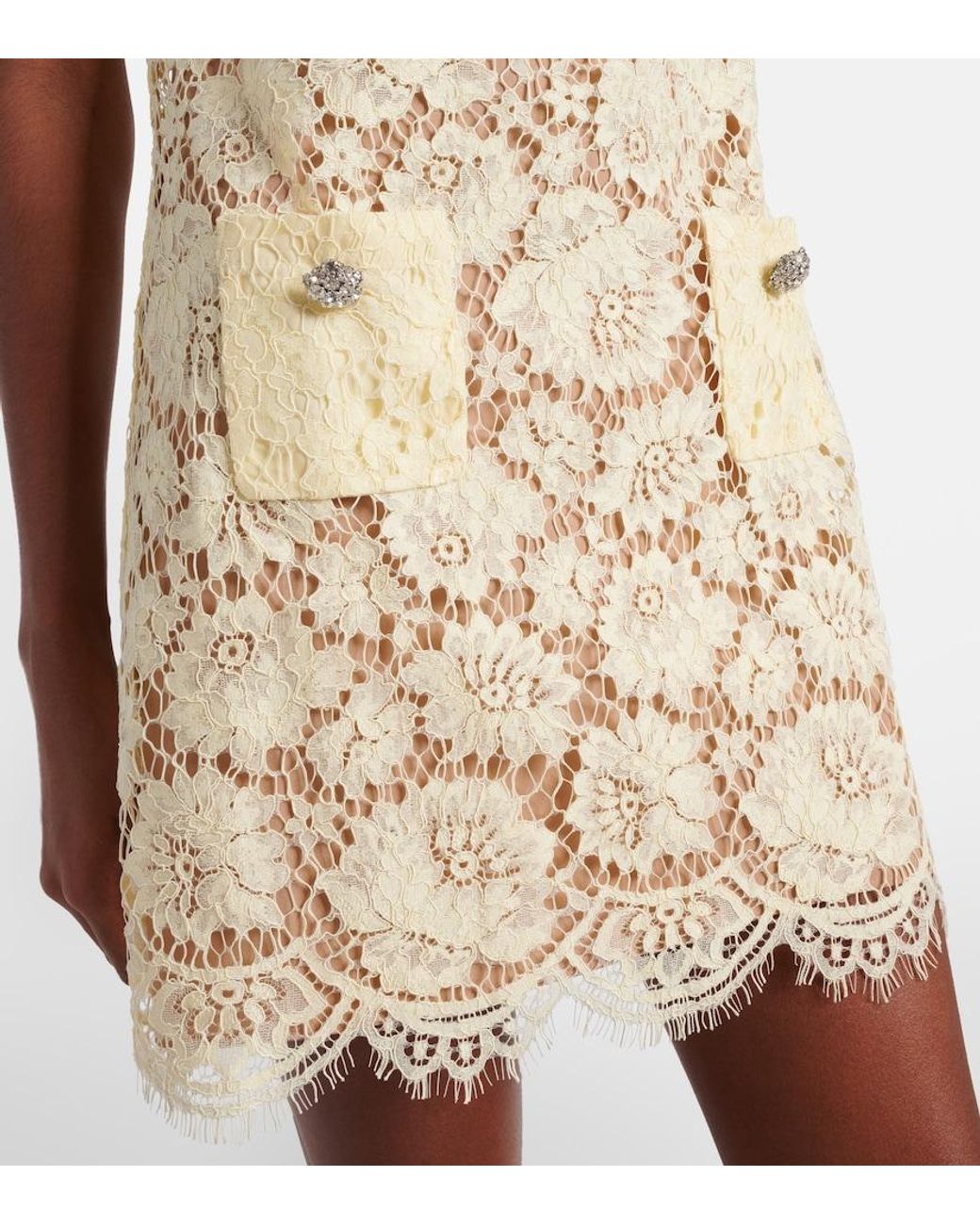 Self-Portrait Natural Lace Minidress