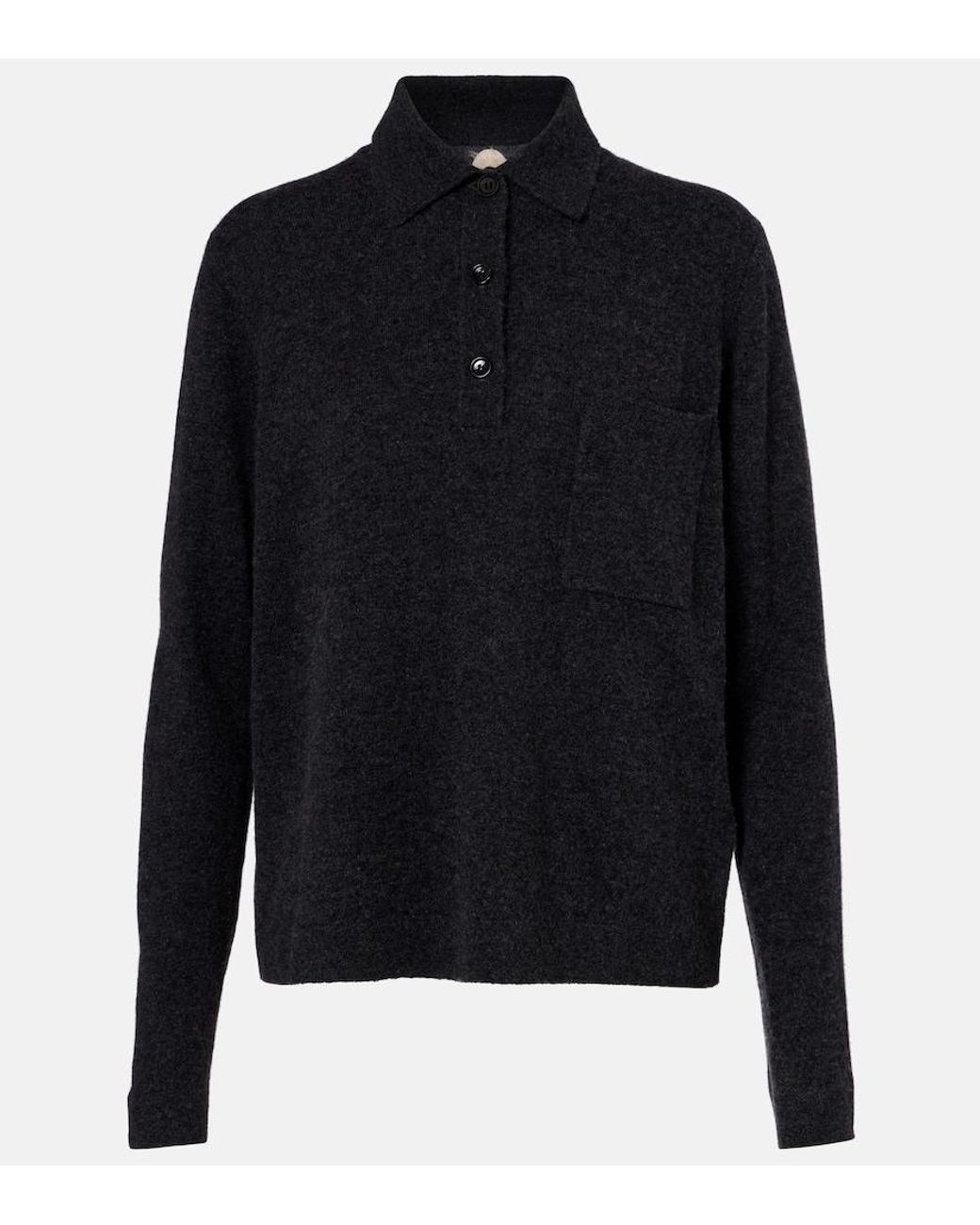 Jardin Des Orangers Black Wool And Cashmere Polo Sweater