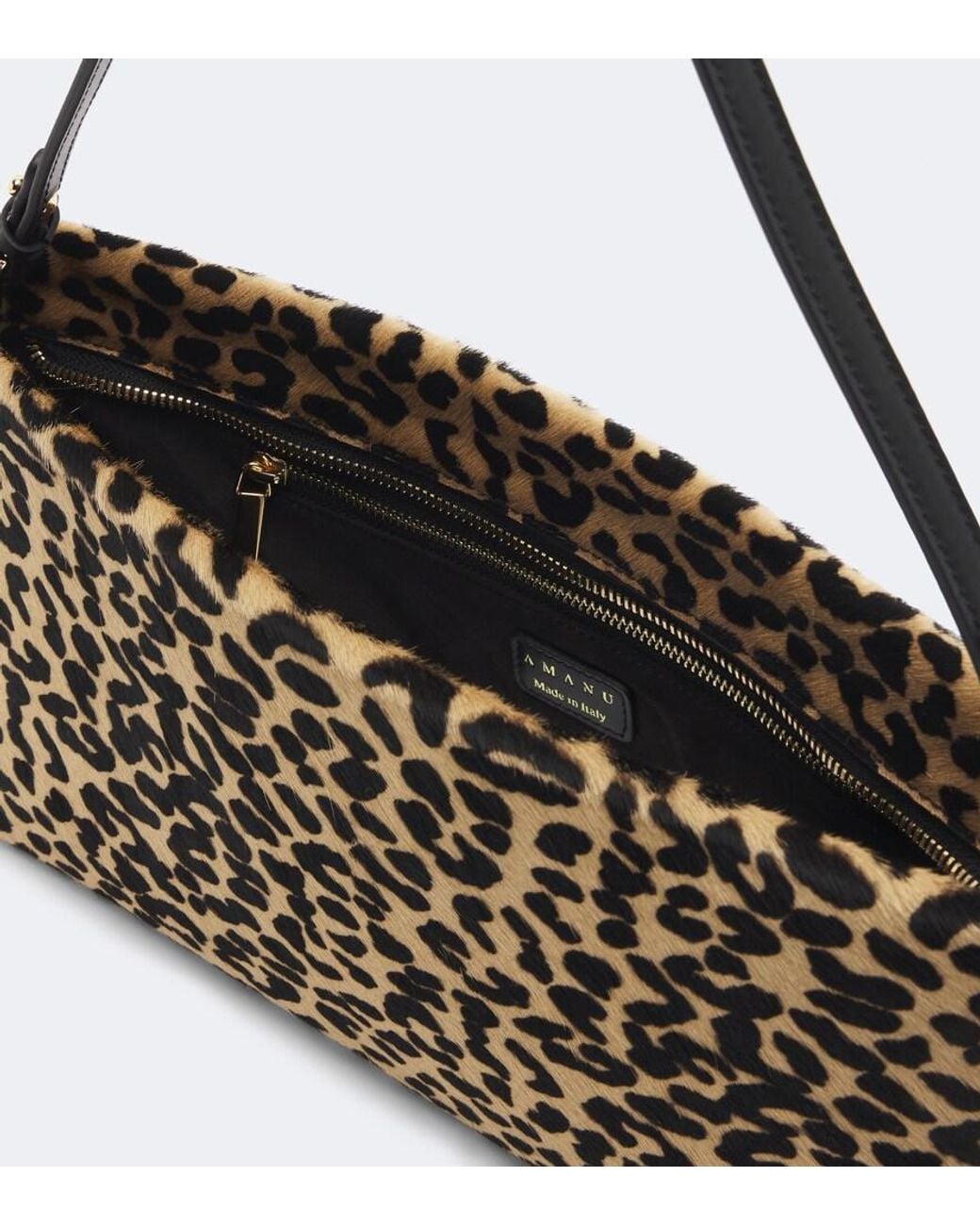 Amanu Metallic Mali Leopard-Print Calf Hair Clutch