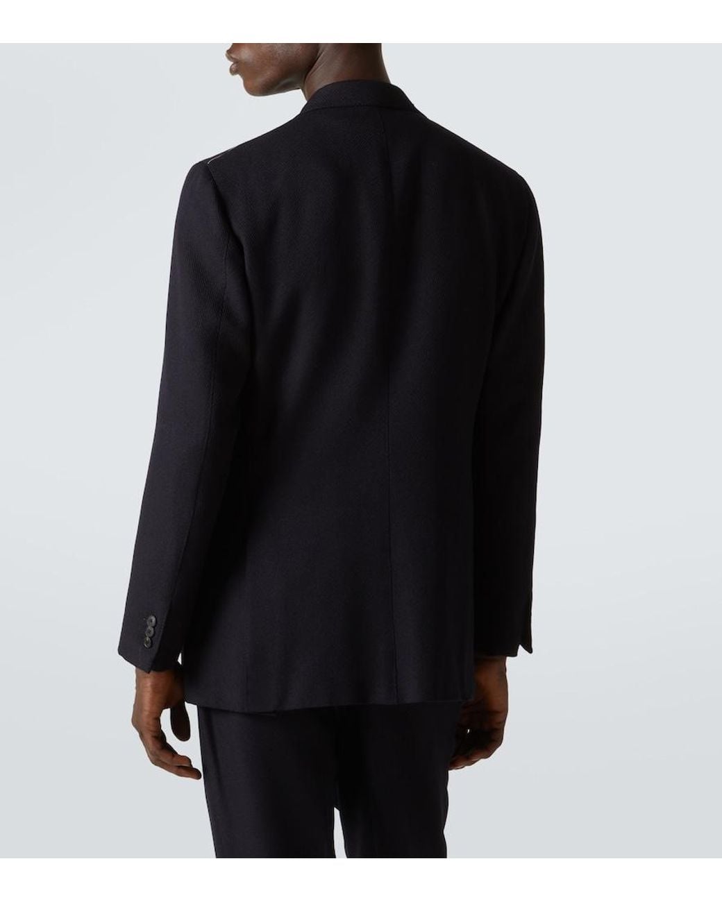 Saman Amel Blue Wool Twill Blazer for men