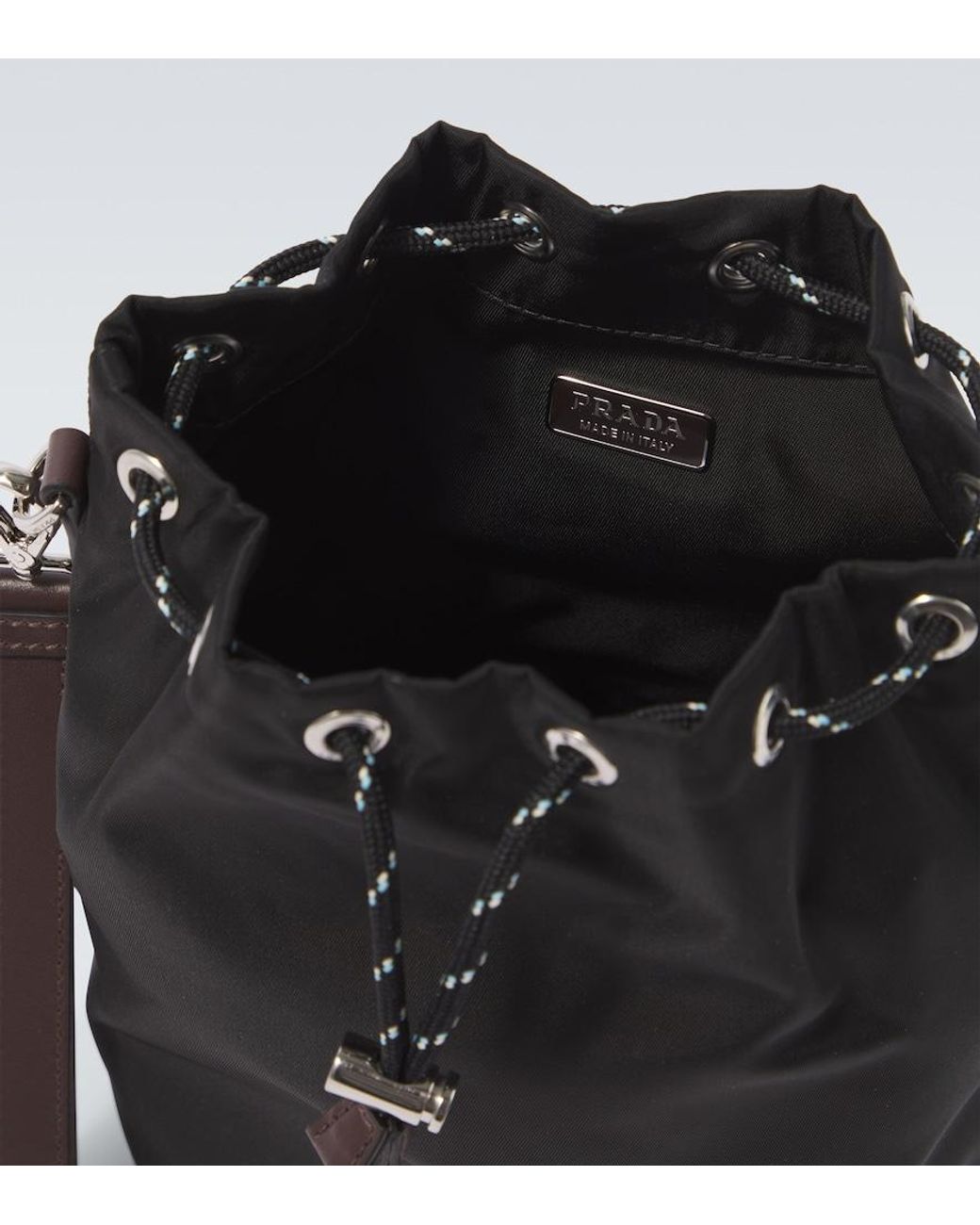Prada Black Speedrock Re-Nylon Leather-Trimmed Pouch for men