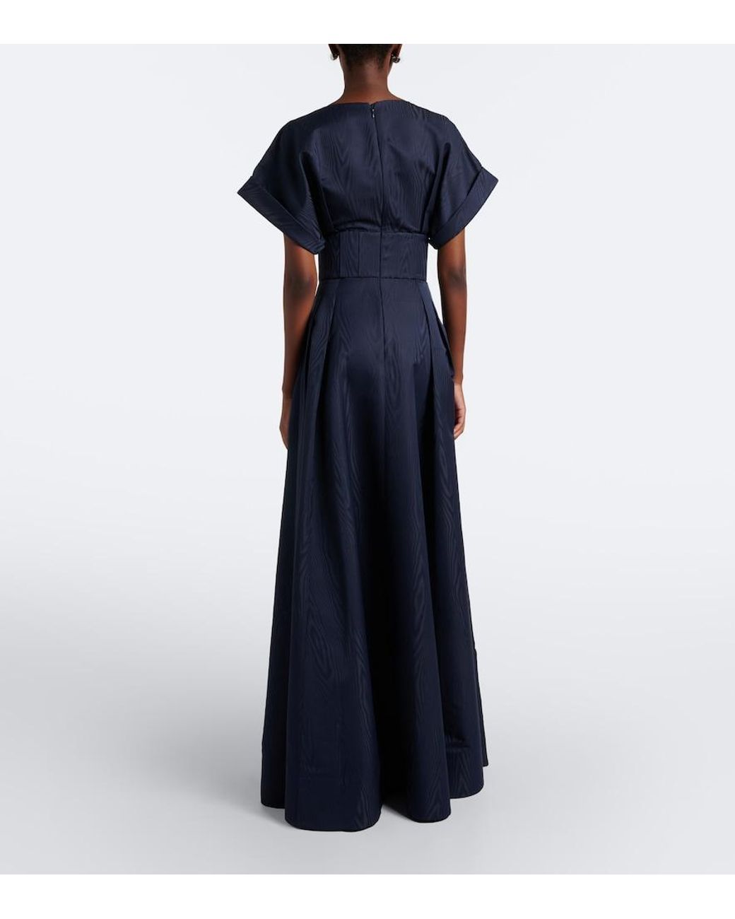 Rebecca Vallance Blue Sapphire Embellished Taffeta Gown