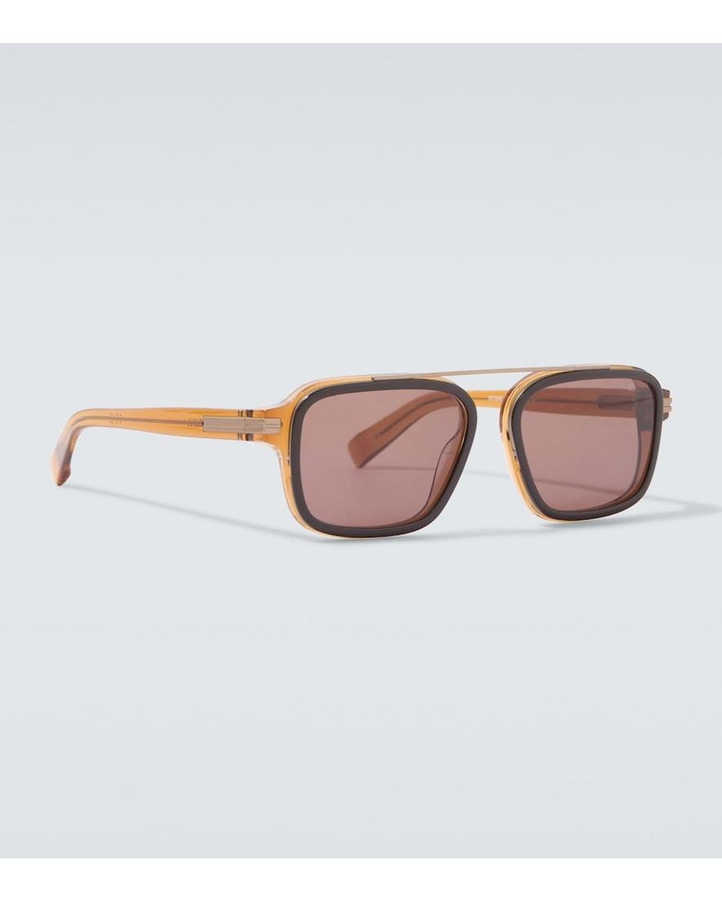 Zegna Brown Square Sunglasses for men