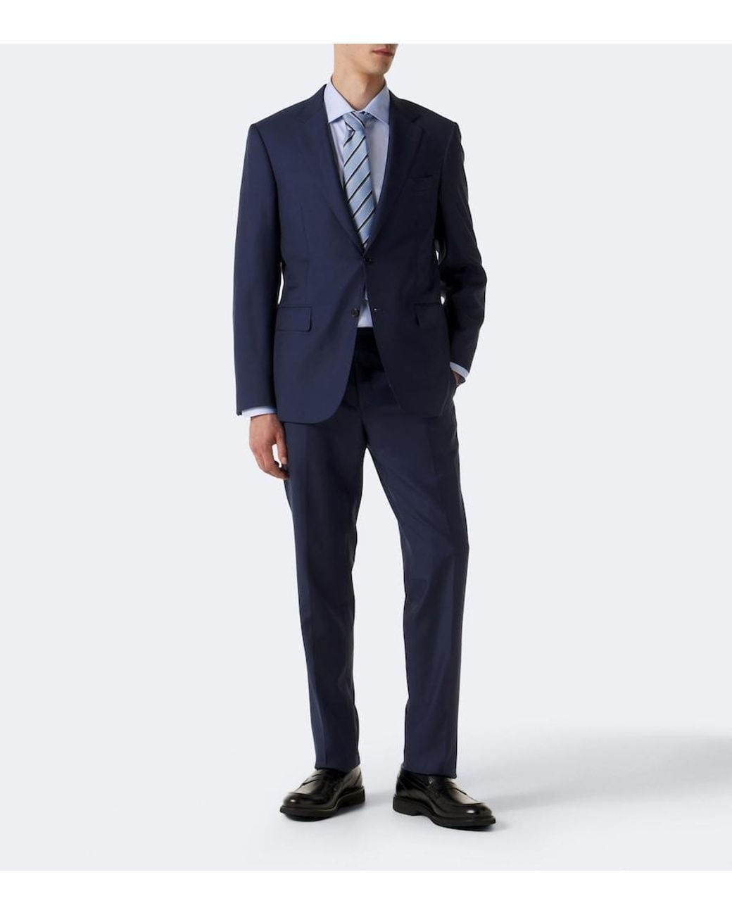 Canali Black Leather Penny Loafers for men