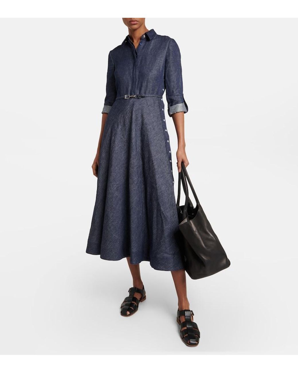 Gabriela Hearst Blue Marley Denim Midi Dress
