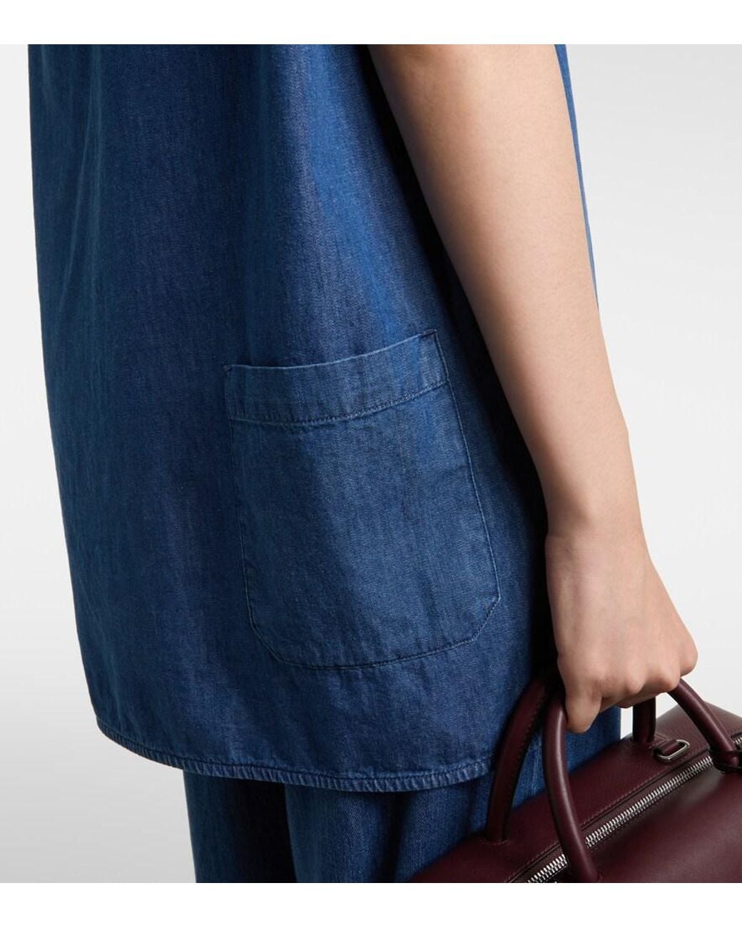 Max Mara Blue Moresca Denim Top