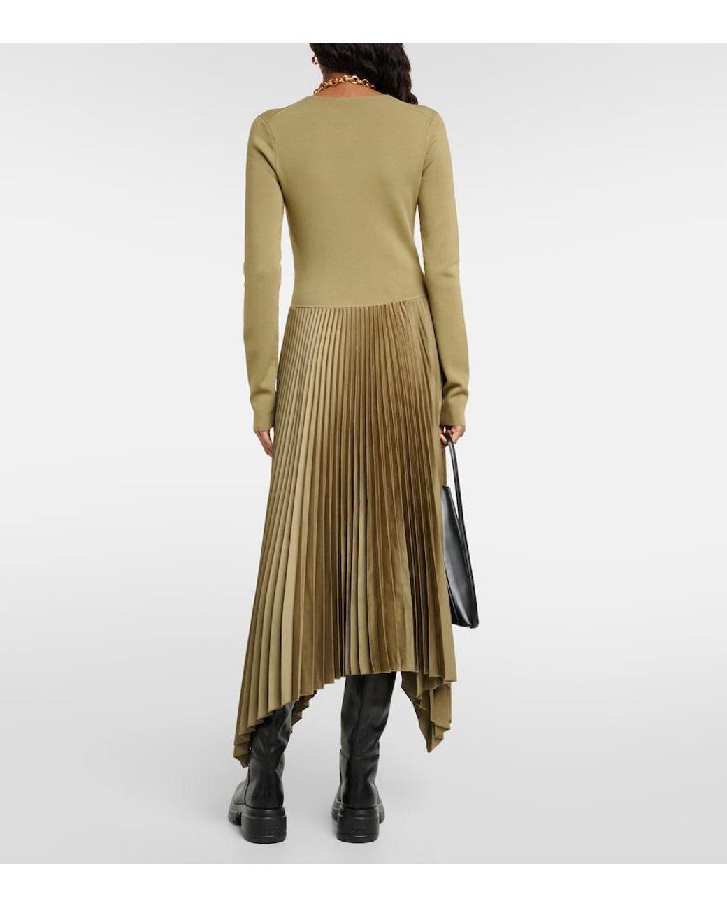 Joseph Green Dubois Plisse Midi Dress