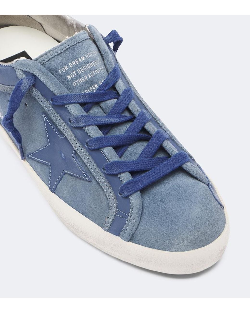 Golden Goose Deluxe Brand Blue Super-Star Leather And Suede Sneakers