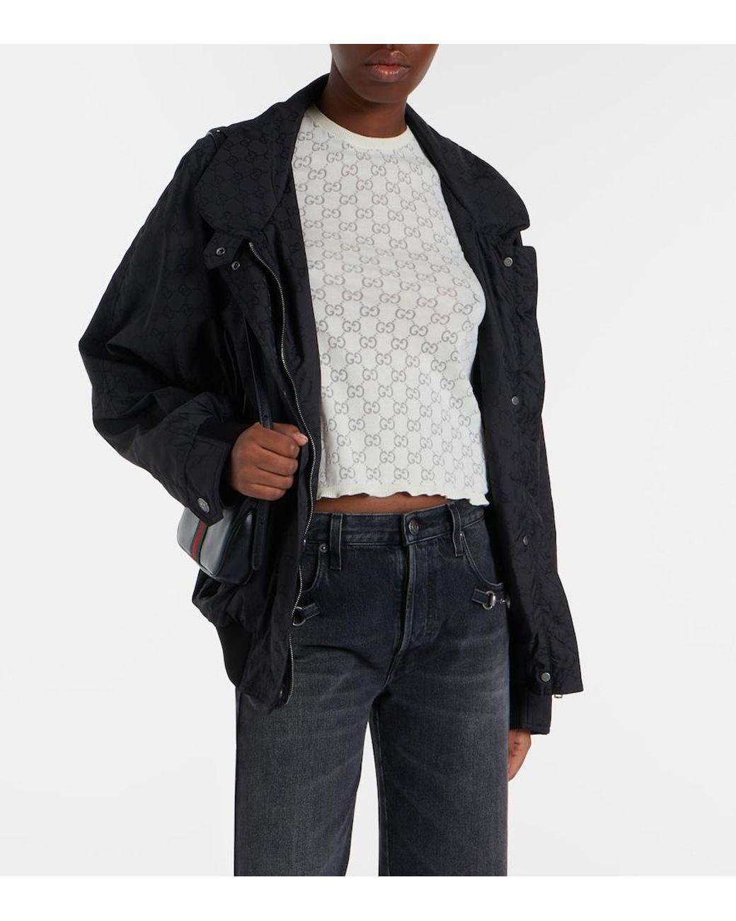 Gucci White Gg Cotton-Blend Devore T-Shirt
