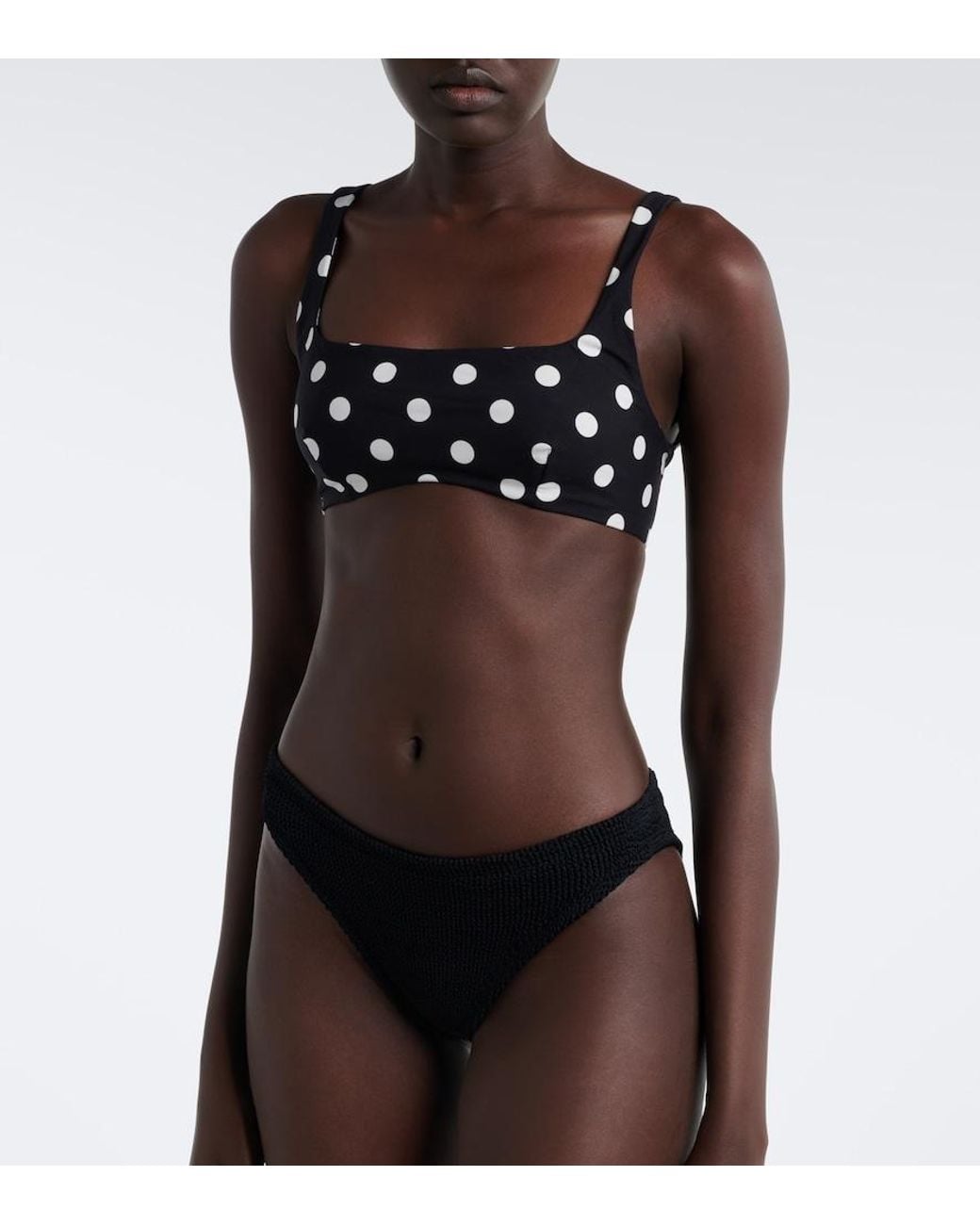 Hunza G White Colette Polka-Dot Bikini