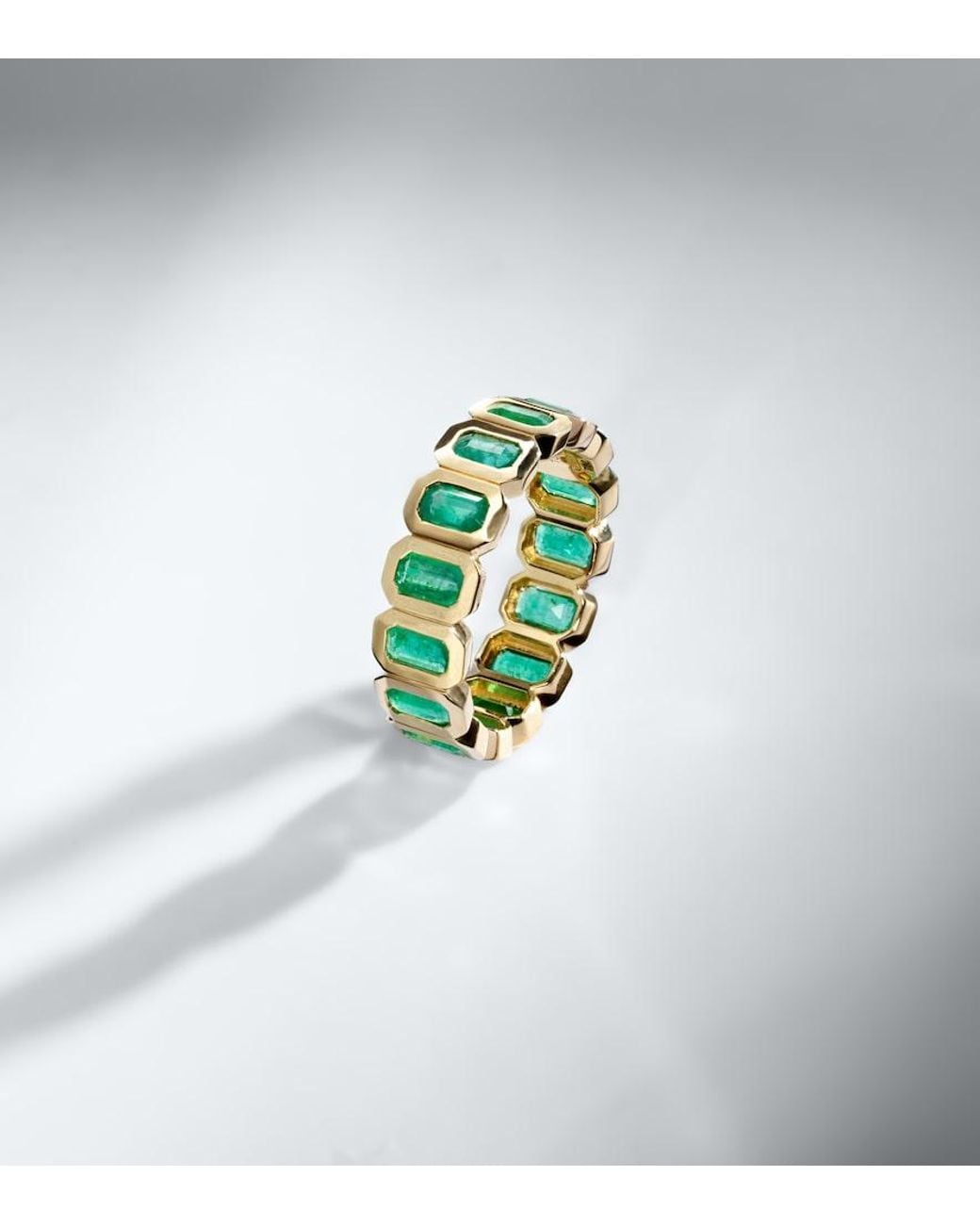 SHAY White 18Kt Ring With Emeralds for men