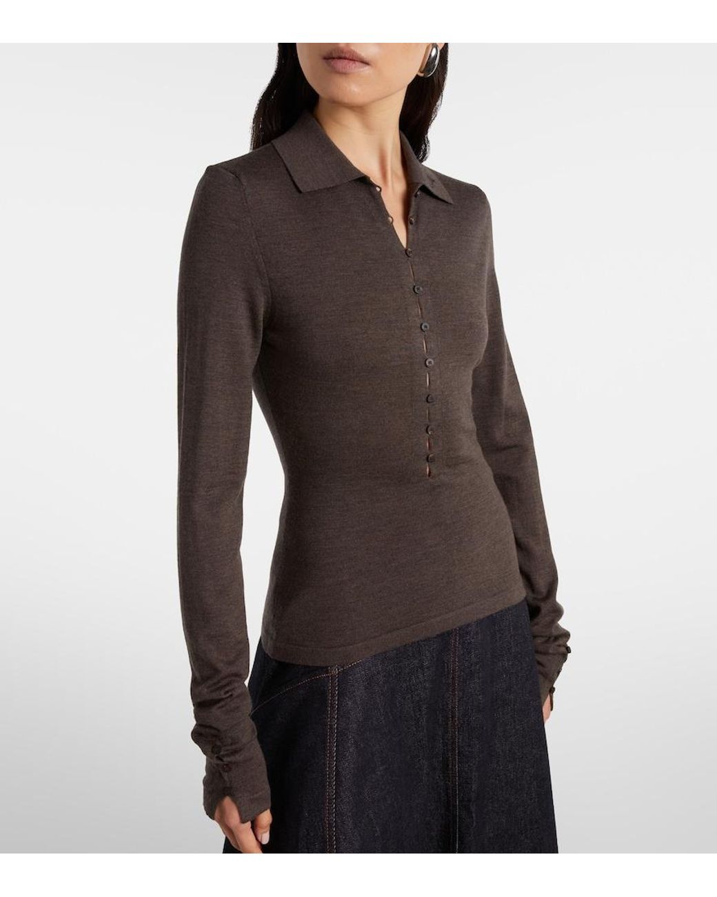 Jacquemus Brown Wool Polo Shirt