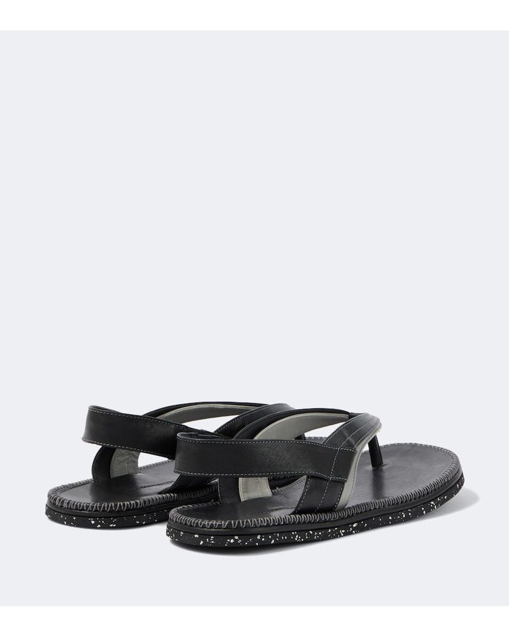 Kiko Kostadinov Black Andras Leather Thong Sandals for men
