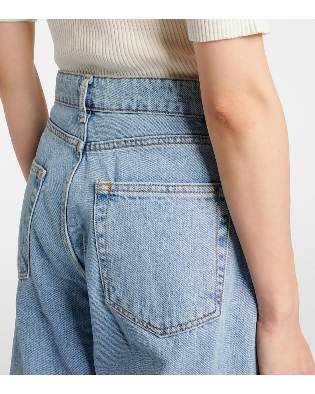 Rohe Blue Low-Rise Wide-Leg Jeans