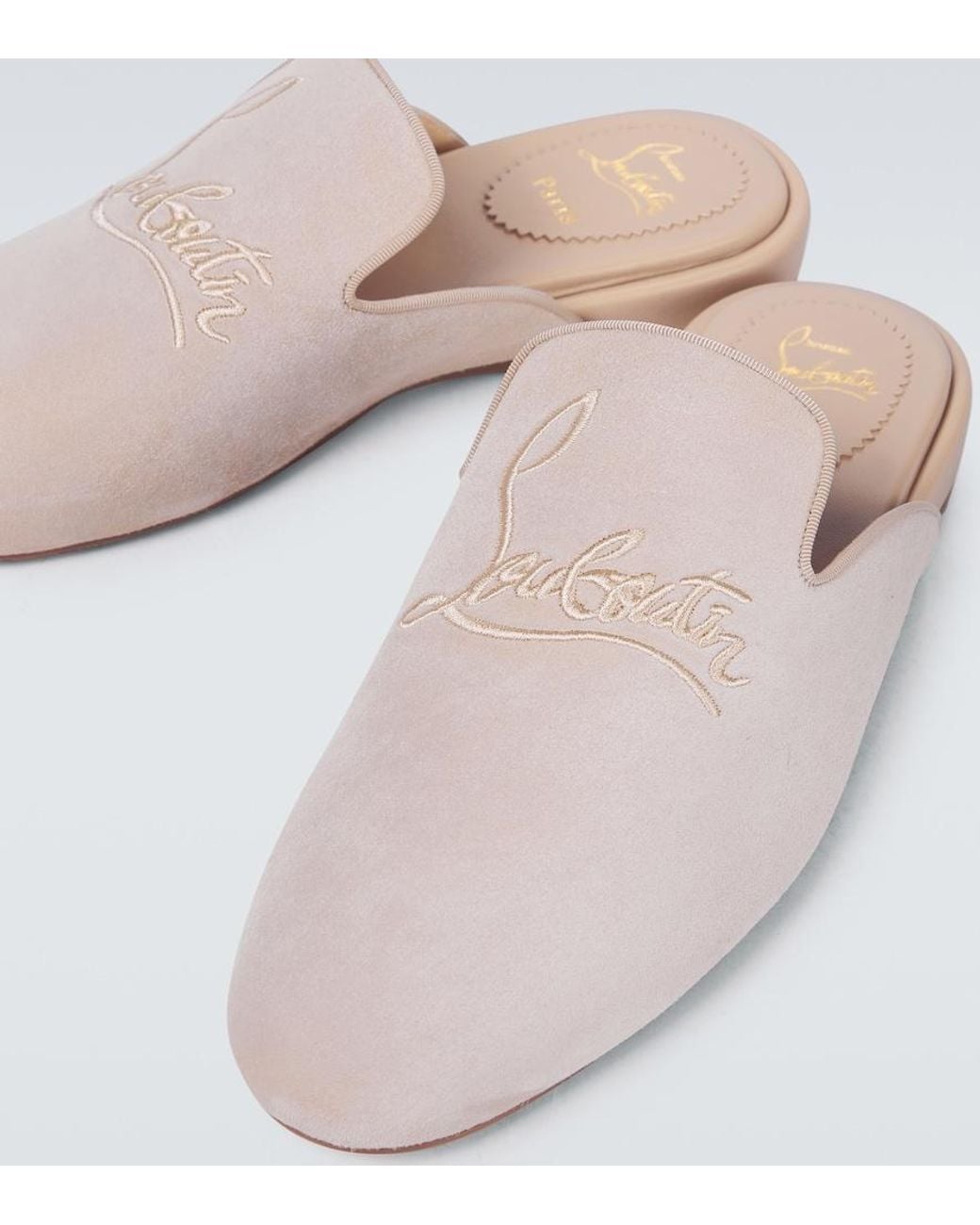 Christian Louboutin White Coolito Flat Mules for men