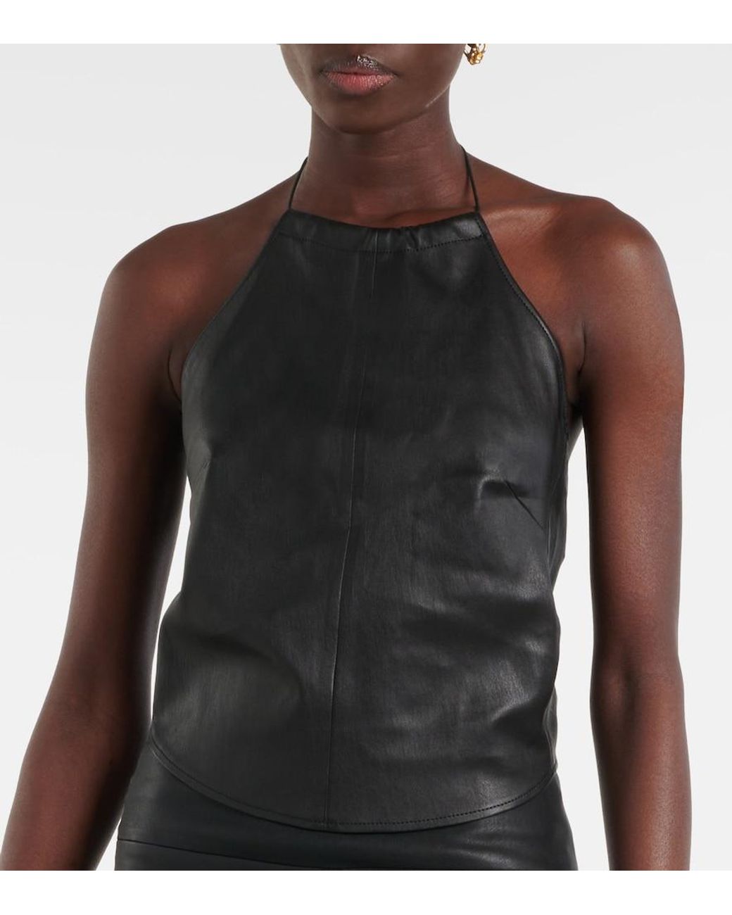 Stouls Black Rosie Halterneck Leather Top