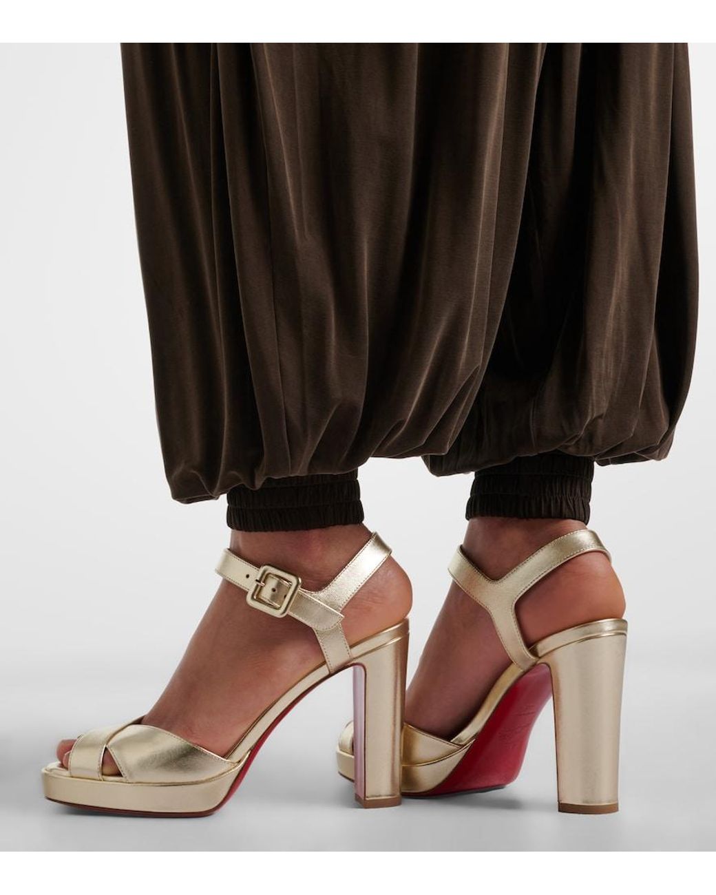 Christian Louboutin Natural Cora Leather Sandals