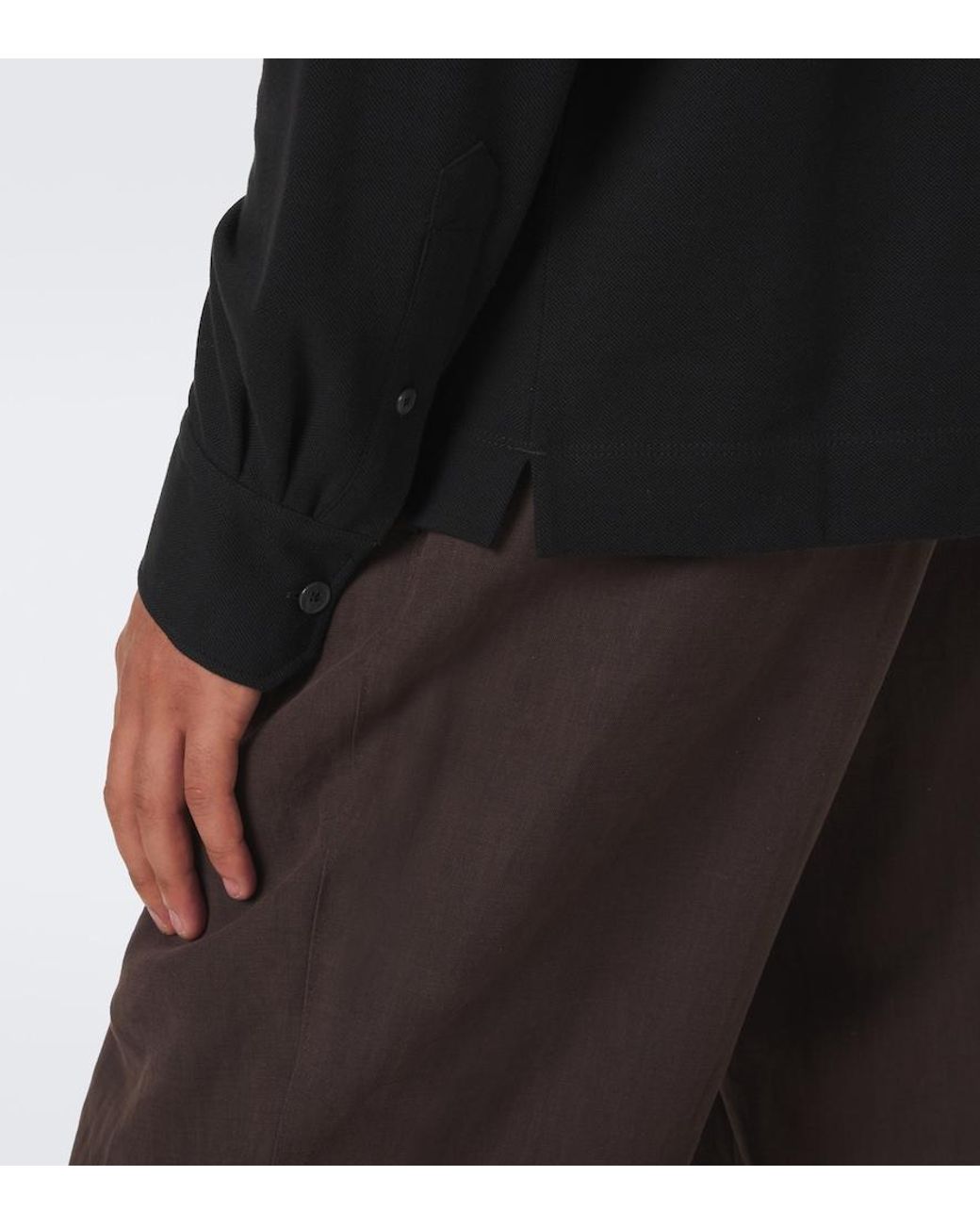 Zegna Black Cotton Pique Polo Shirt for men