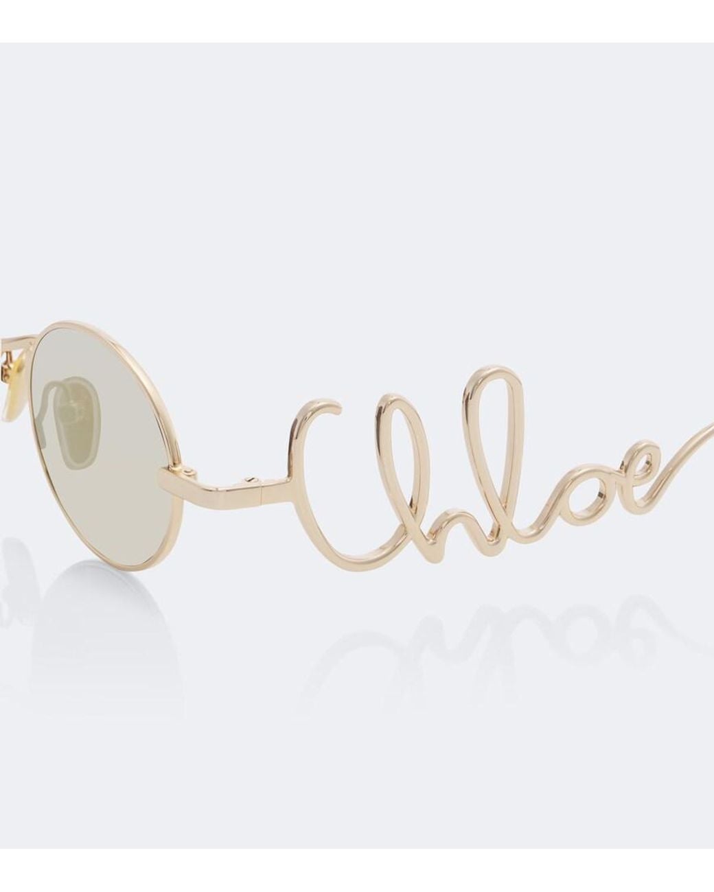 Chloé Metallic Logo Round Sunglasses