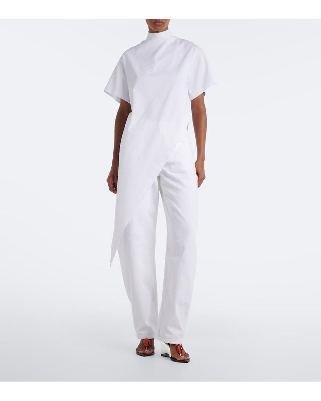 Alaïa White Barrel-Leg Jeans