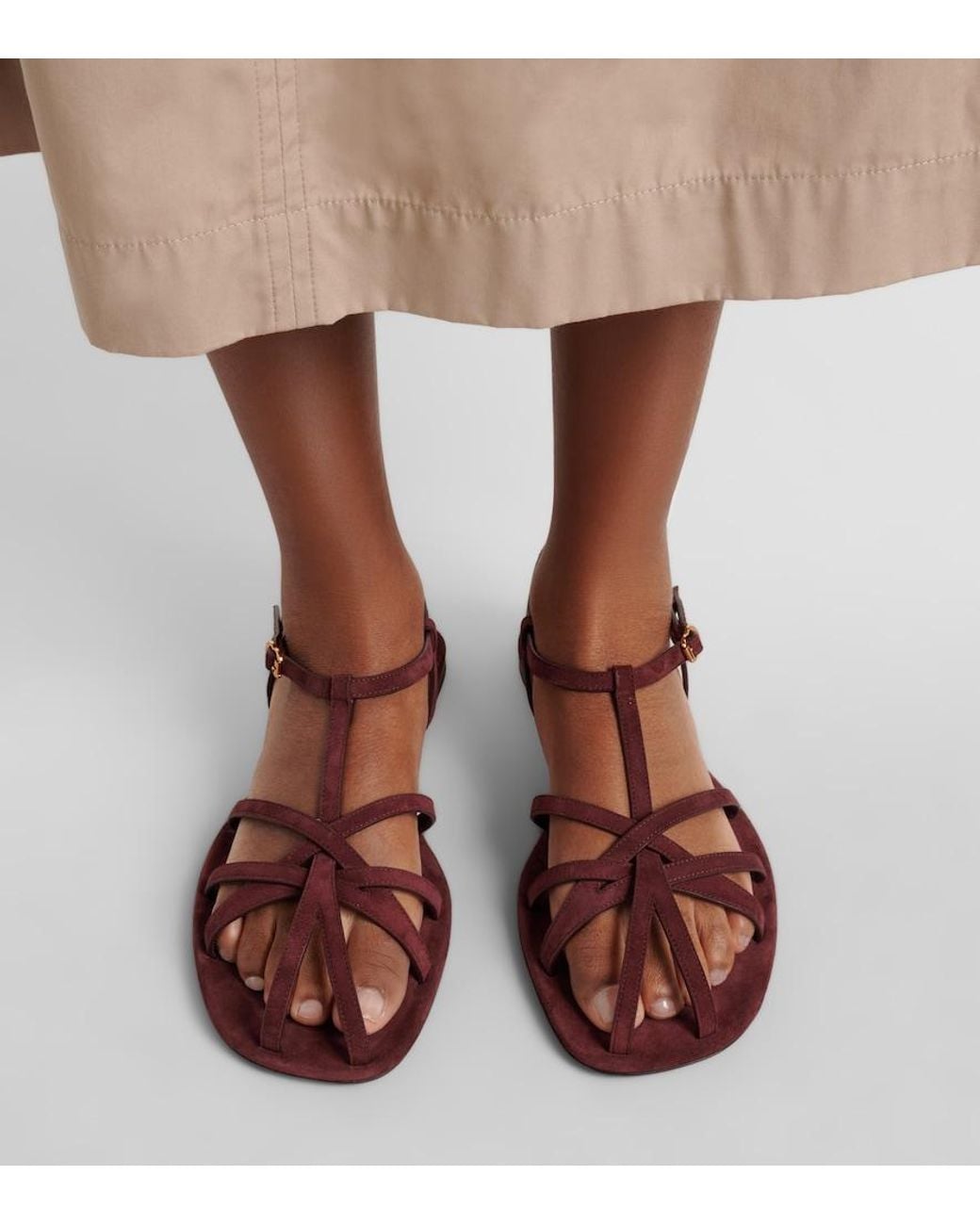 Herbert Levine Brown The Catch Suede Sandals