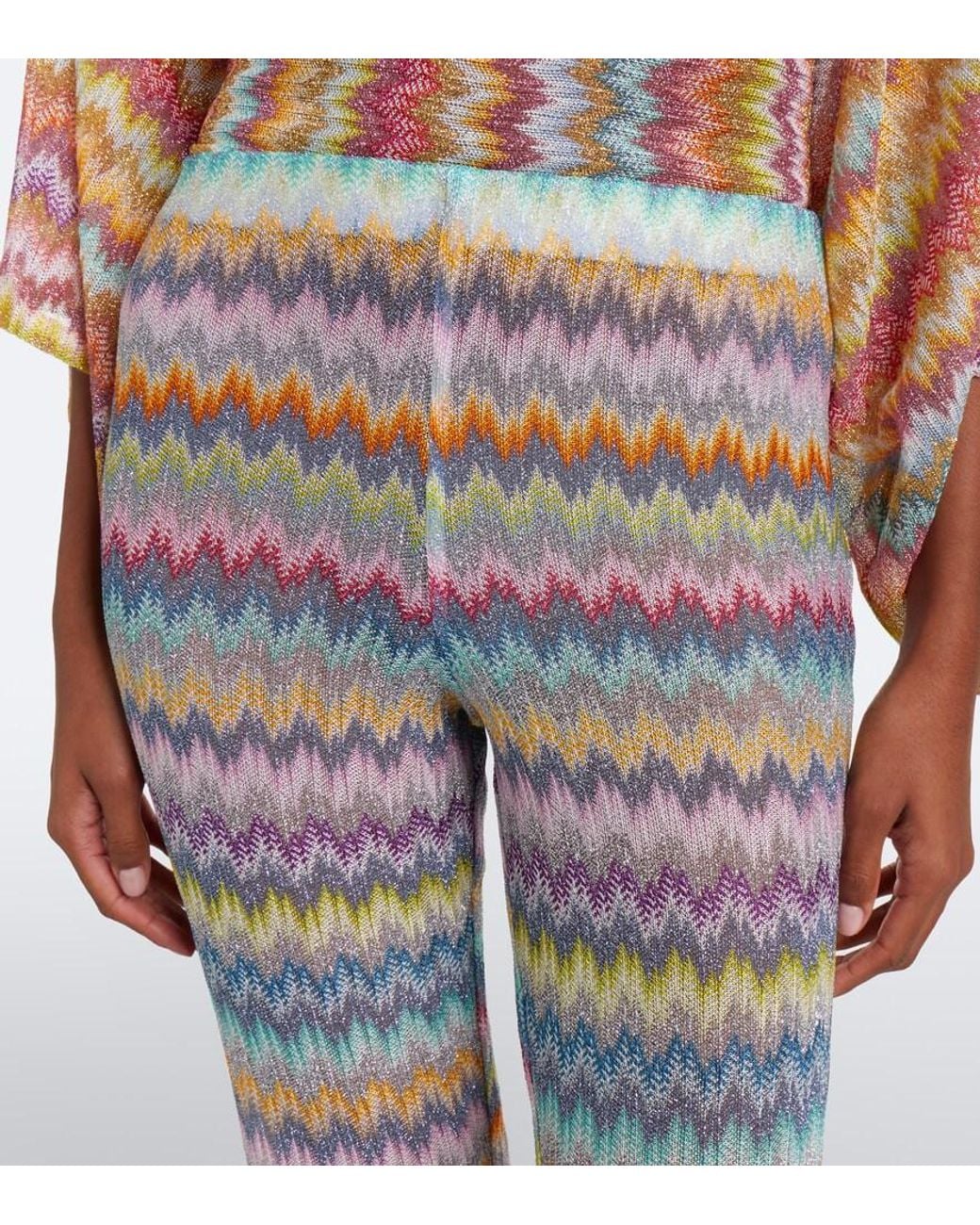 Missoni Blue Lame Flared Pants