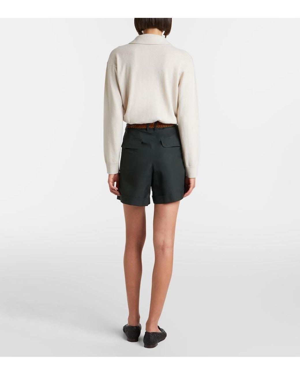 Max Mara Black Cotton Poplin Shorts