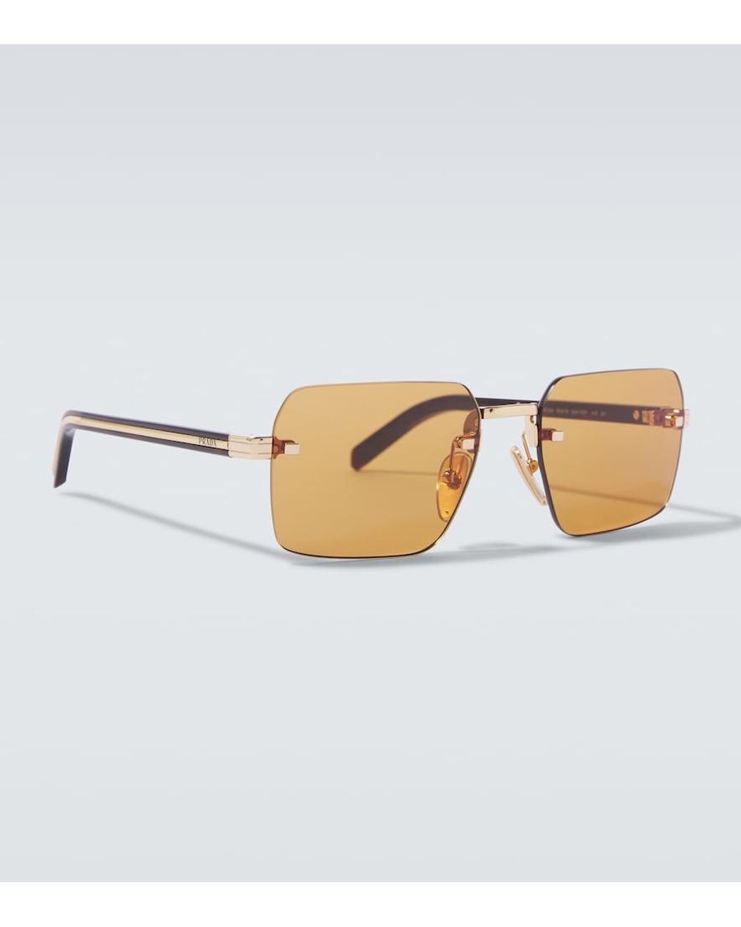 Prada Metallic Square Sunglasses for men