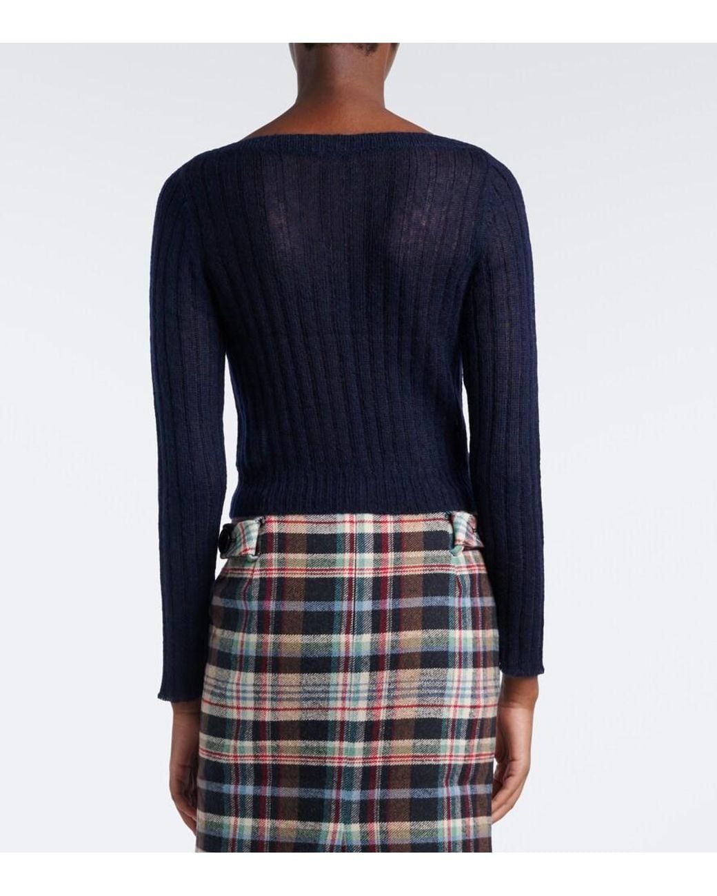 ShuShu/Tong Blue Embellished Wool And Mohair-Blend Cardigan