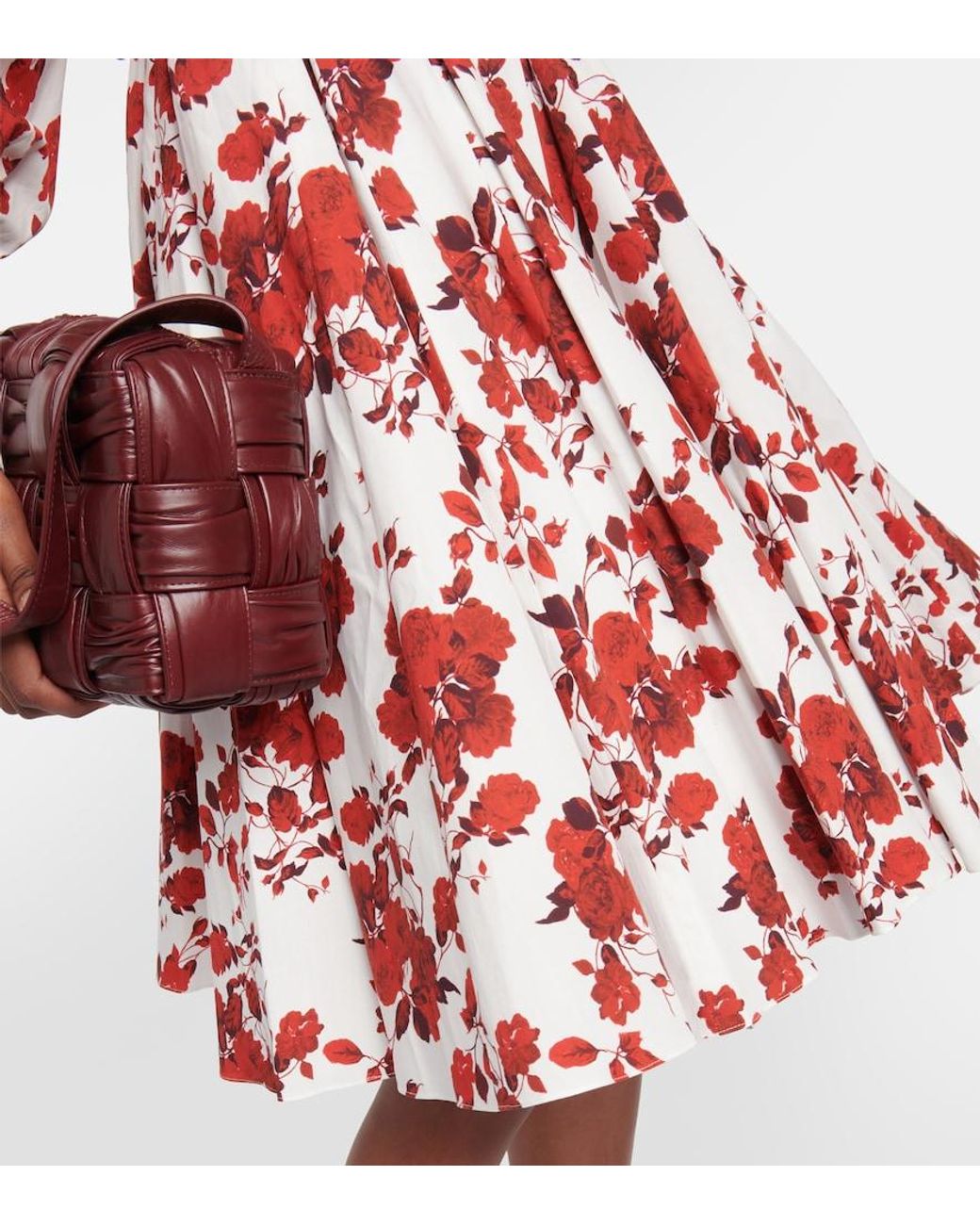 Emilia Wickstead Red Yasmina Floral Cotton Minidress