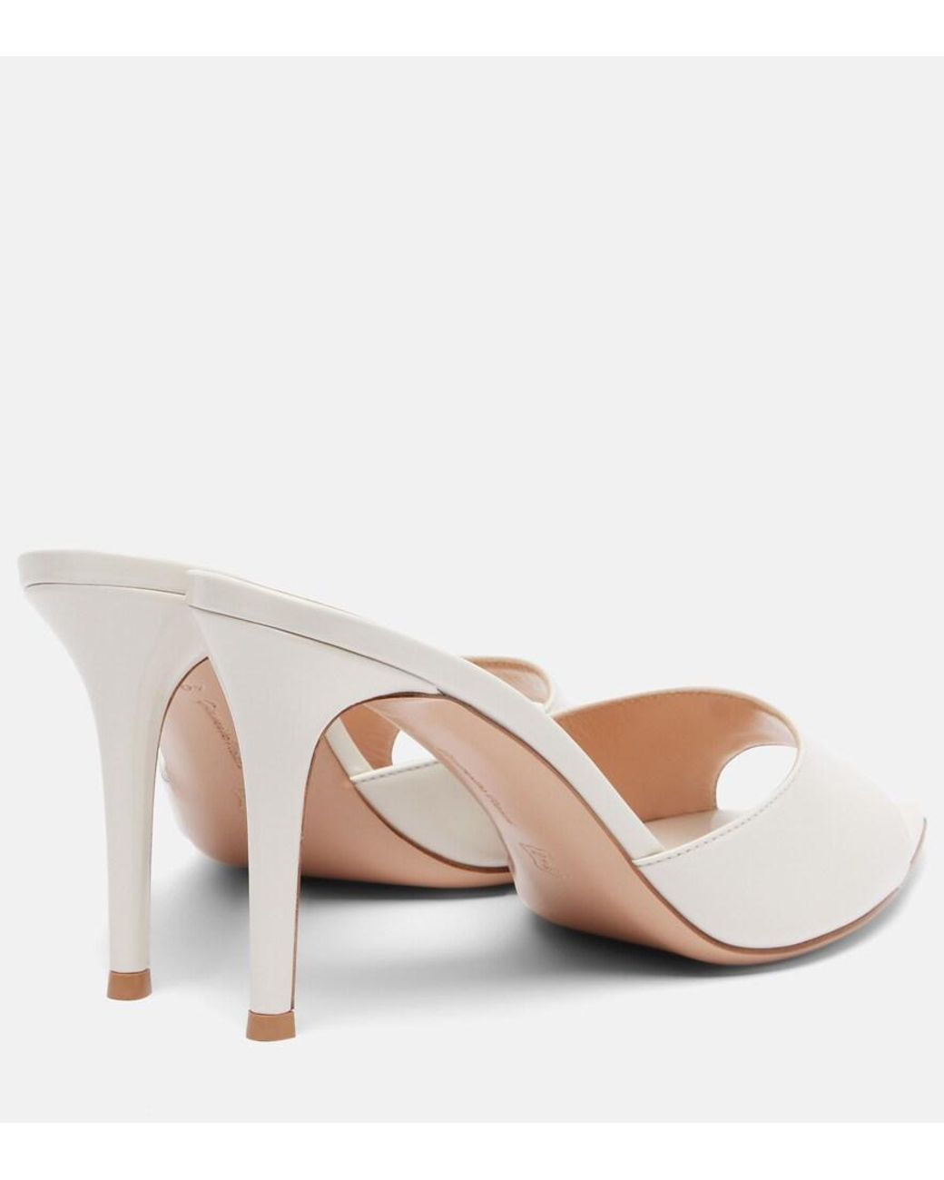 Gianvito Rossi Natural Elle 85 Patent Leather Mules