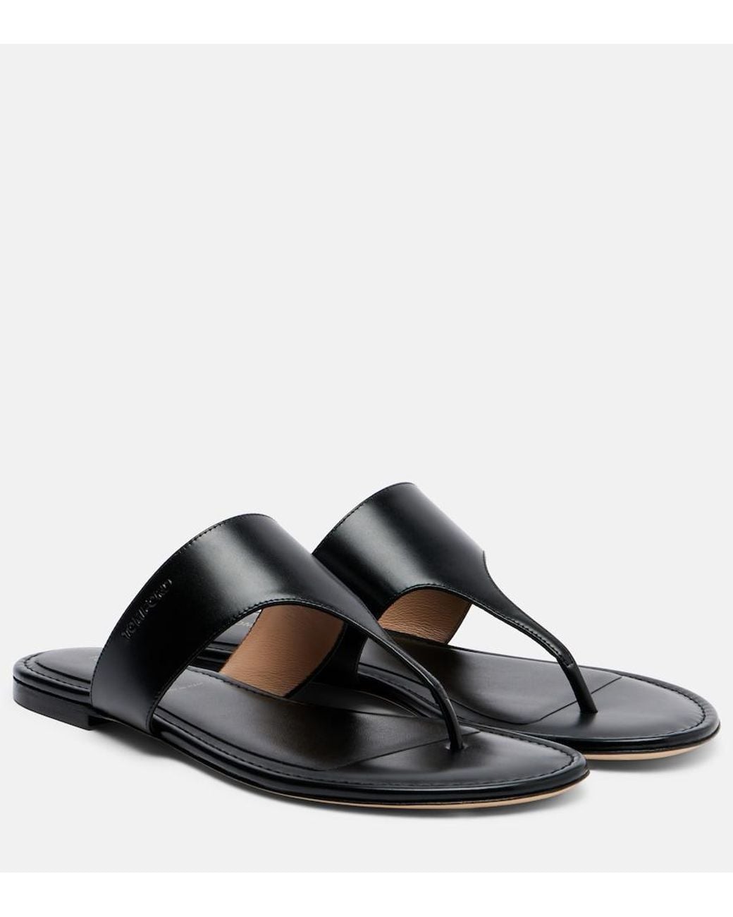 Tom Ford Black Lina Leather Thong Sandals