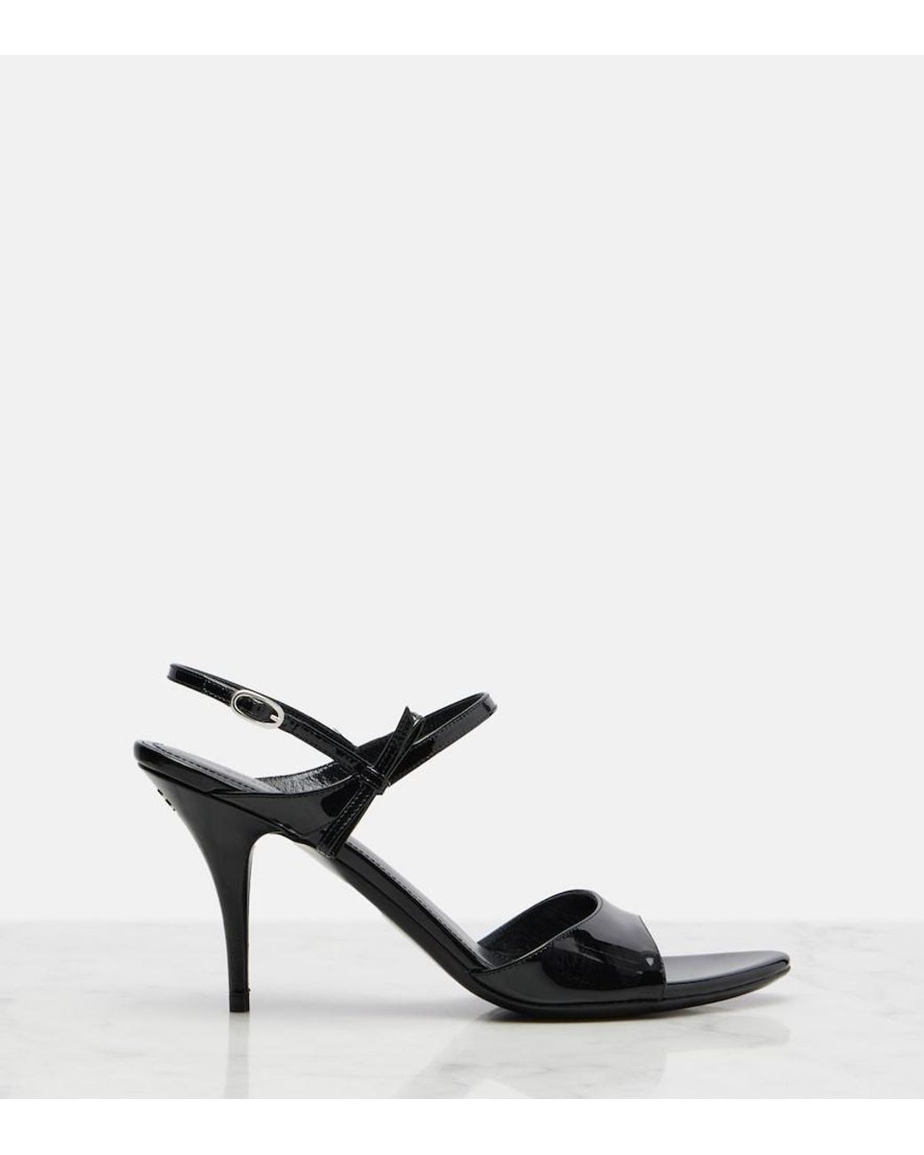 Balenciaga Black Avenue Bow Patent Leather Sandals