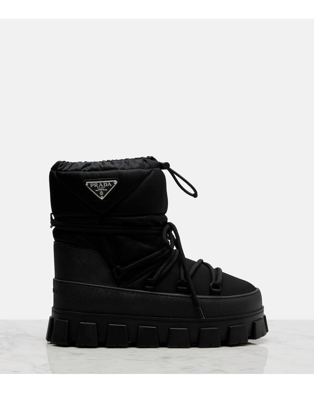 Prada Black Schneestiefel Aus Re-Nylon